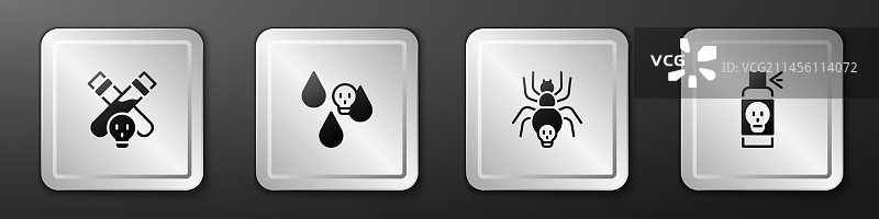 毒药酸雨蜘蛛药水瓶套装图片素材