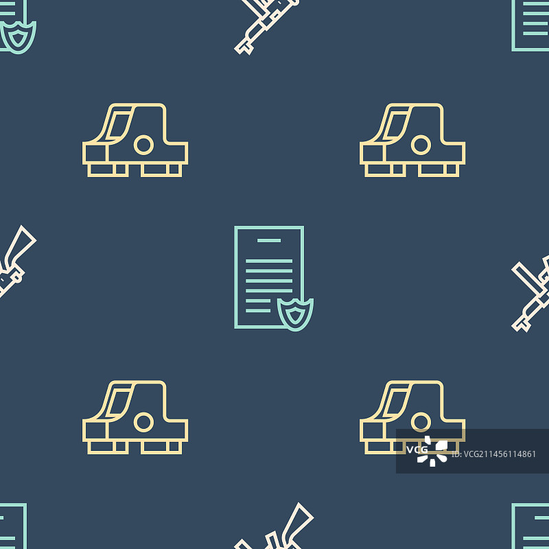 成套线条：汤姆逊冲锋枪、瞄准镜、枪械图片素材