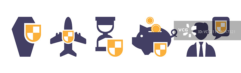 防止经济损失的保险图标图片素材