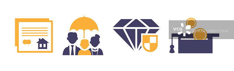 防止经济损失的保险图标图片素材