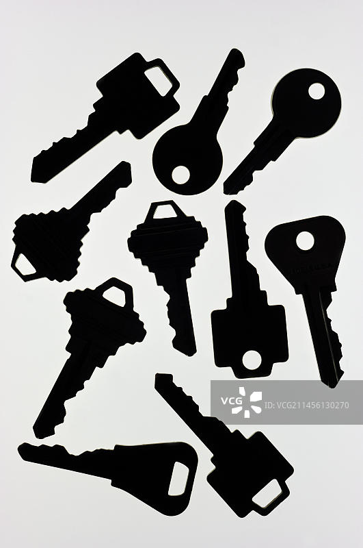 钥匙轮廓——安全概念图片素材