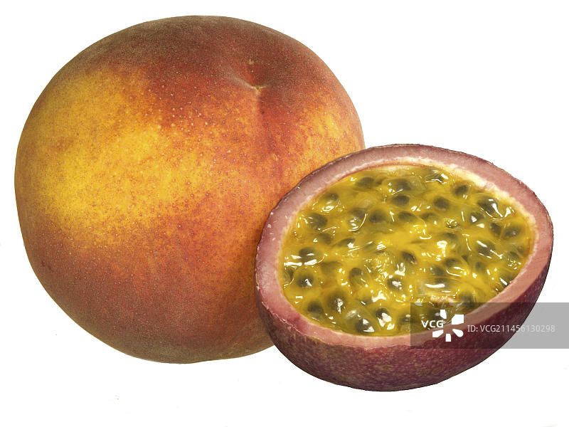 桃子与百香果图片素材