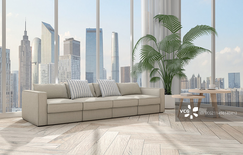 简约城市背景客厅图片素材