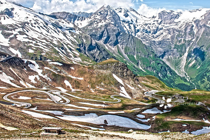 奥地利格罗斯格洛克纳高山公路HDR照片图片素材