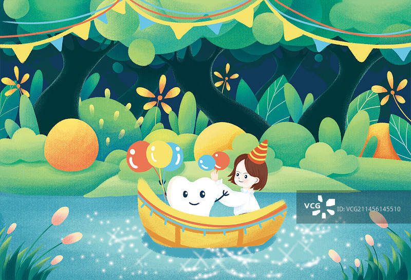 六一儿童节关爱儿童牙齿口腔可爱清新插画图片素材