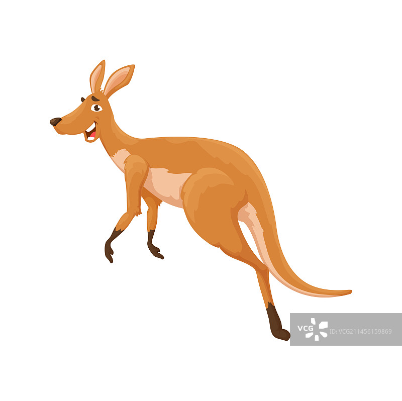 卡通跳跃袋鼠动物形象图片素材