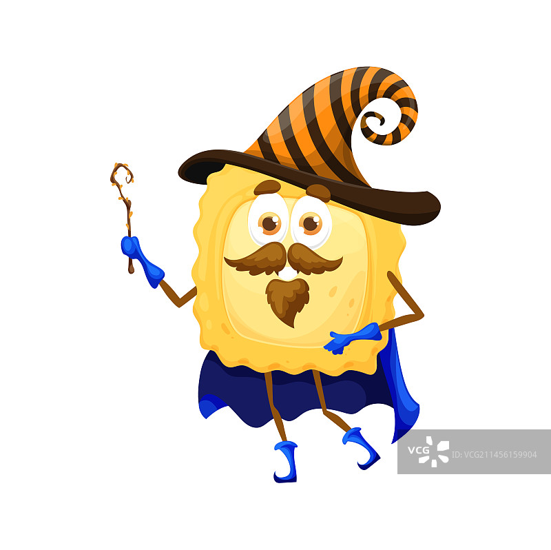 卡通万圣节意大利饺子巫师图片素材