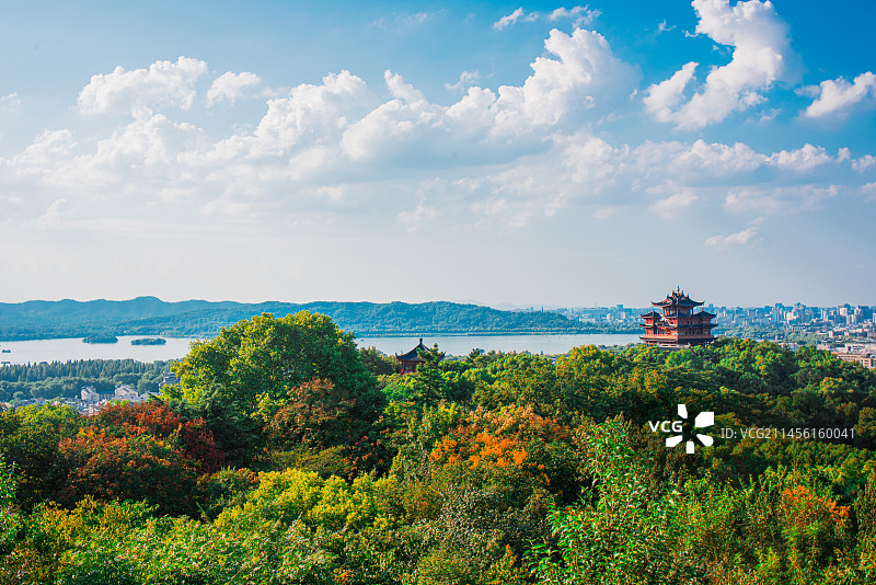 西湖全景图片素材