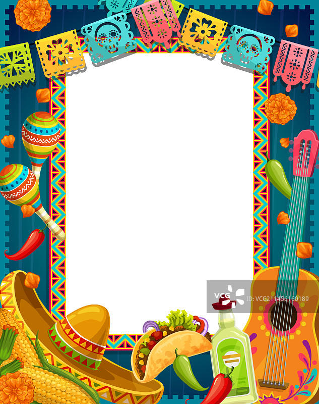 墨西哥亡灵节banner和剪纸图片素材