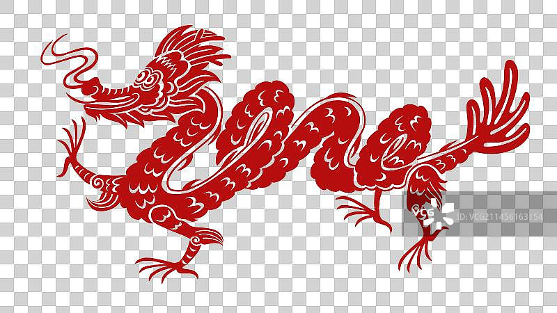 龙年剪纸图案图片素材