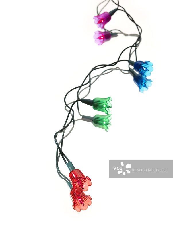 彩色圣诞树灯图片素材