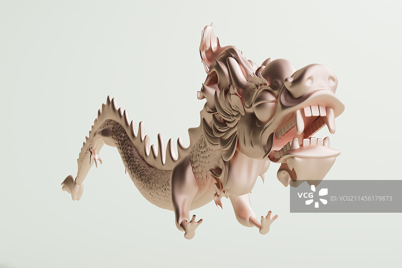 3D渲染金色的中国龙图片素材