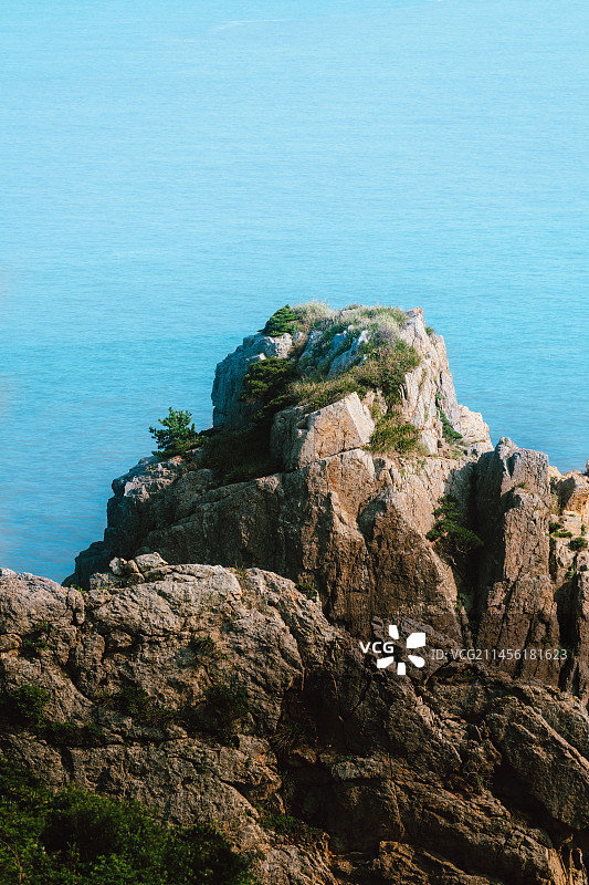 宁波舟山白沙岛海景与礁石图片素材