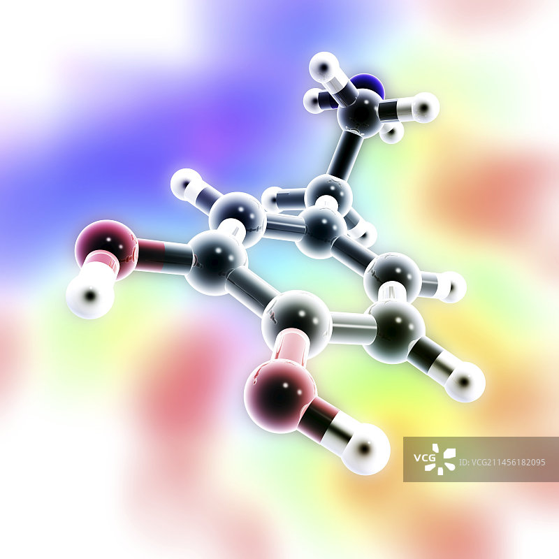 多巴胺3D分子模型图片素材