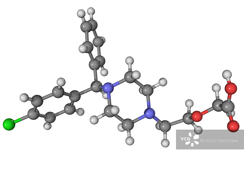 西替利嗪抗组胺分子图片素材