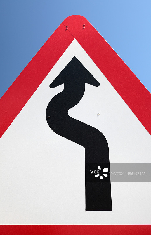 道路弯曲标志图片素材