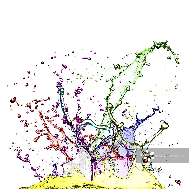 色彩鲜艳的飞溅图片素材