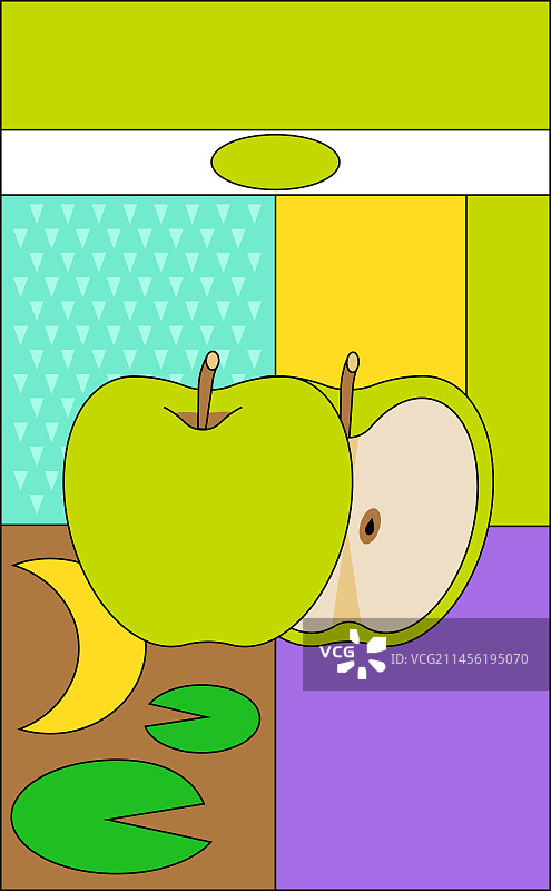 苹果插画，苹果果肉图片素材