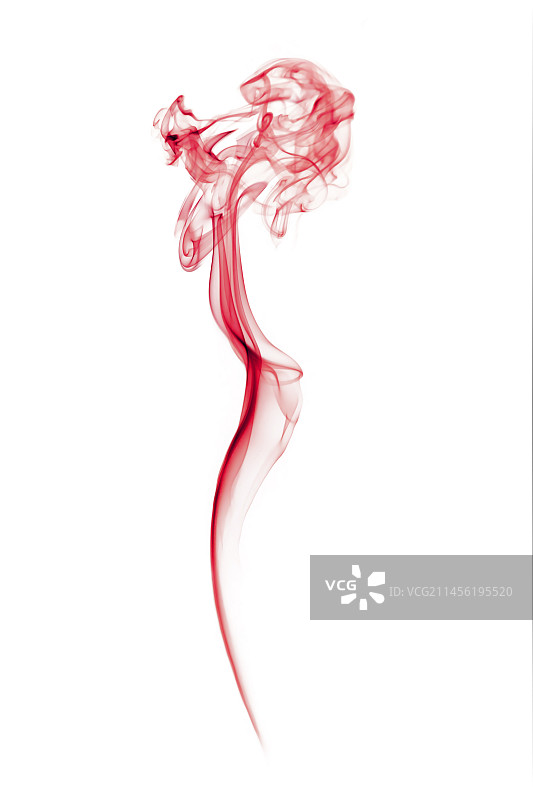 红色烟雾，白色背景图片素材