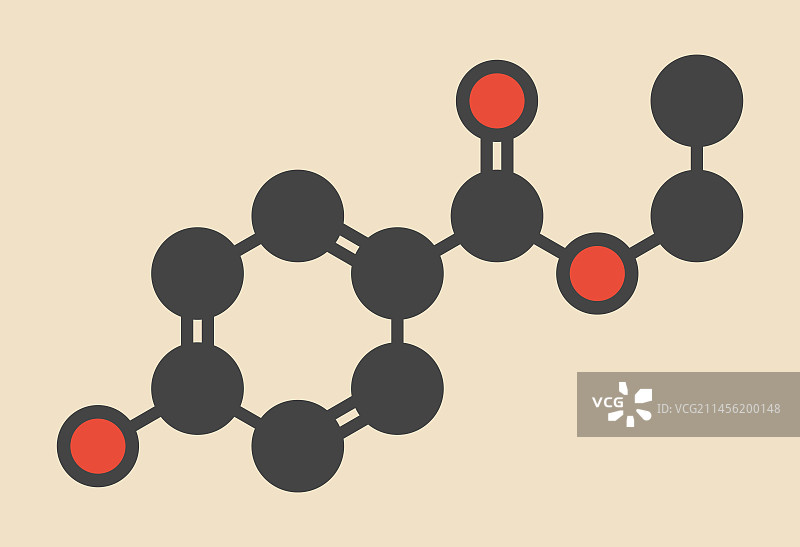 对羟基苯甲酸乙酯防腐剂分子图片素材