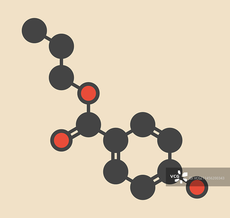 对羟基苯甲酸丙酯防腐剂分子图片素材