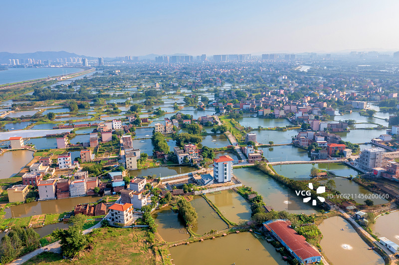 中国广东江门鹤山古劳水乡航拍风光图片素材