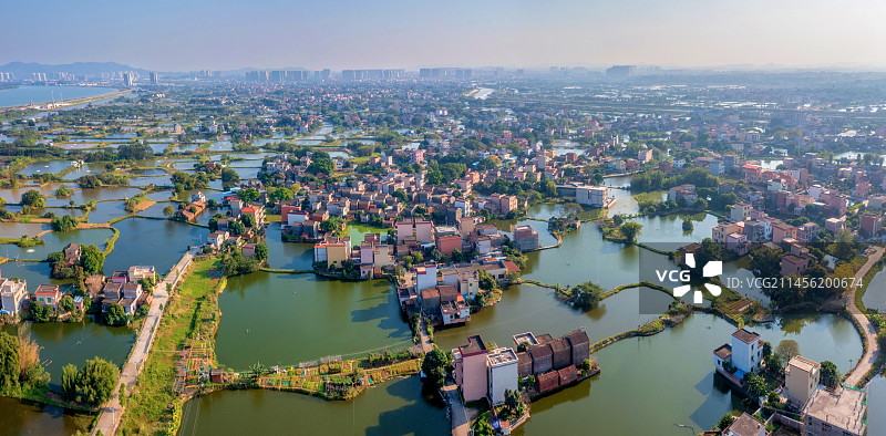 中国广东江门鹤山古劳水乡航拍风光图片素材