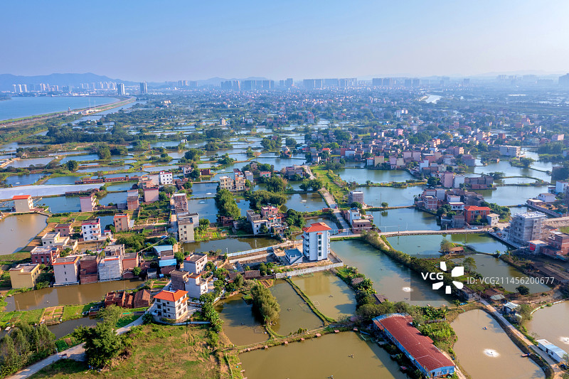 中国广东江门鹤山古劳水乡航拍风光图片素材