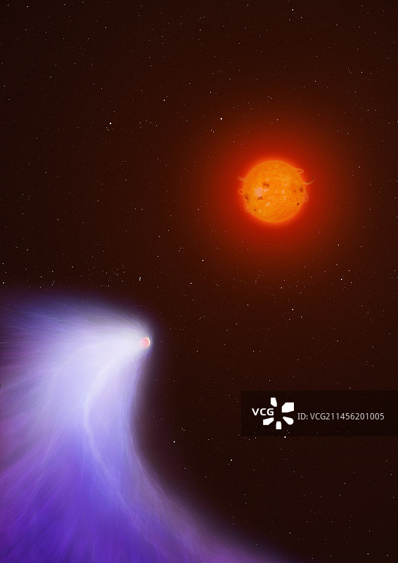 GJ 436b行星质量流失的艺术作品图片素材