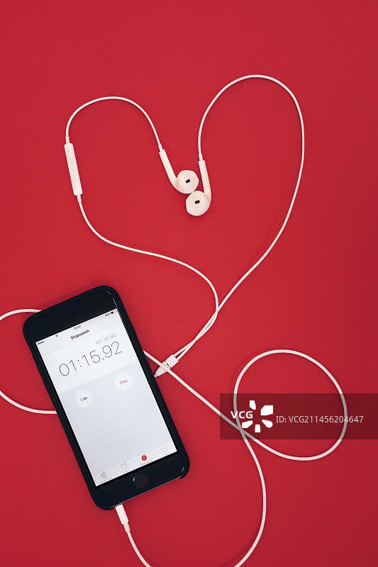 智能手机上的跑表图片素材