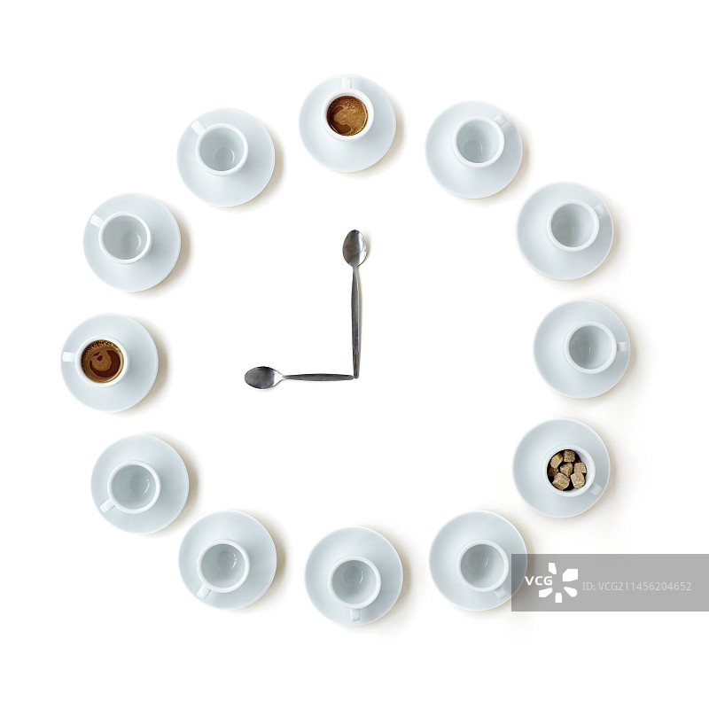 时钟形状的咖啡杯图片素材