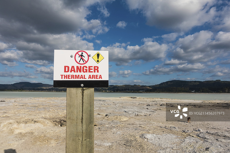新西兰罗托鲁瓦湖热区标志图片素材