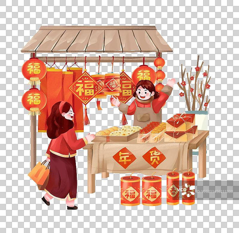 中国春节年俗之赶大集图片素材