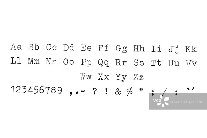老式打字机排字字母表图片素材
