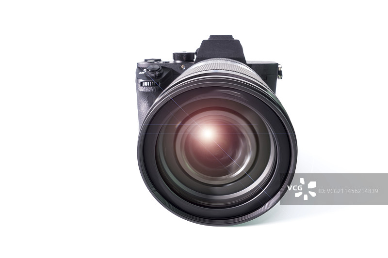 数码微单相机与变焦镜头图片素材