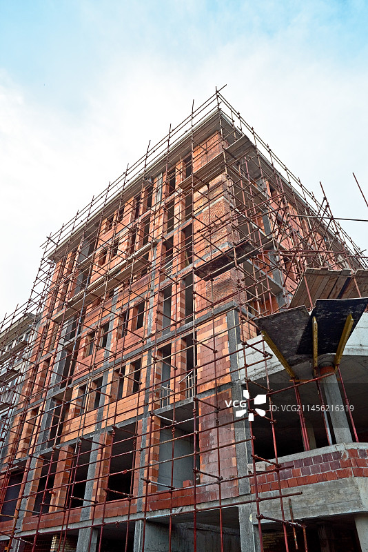 建筑物周围的脚手架图片素材