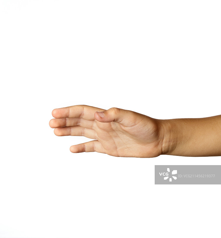 白色背景上的儿童手部图片素材