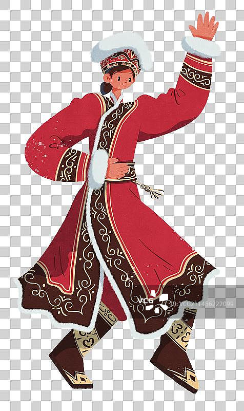 赫哲族跳舞的女性图片素材