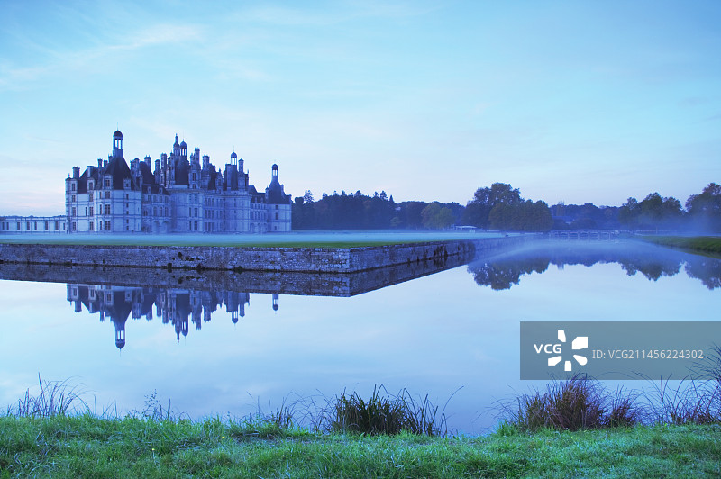 香波堡，法国，黎明时分图片素材