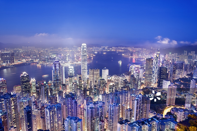 中国香港的黄昏景色图片素材