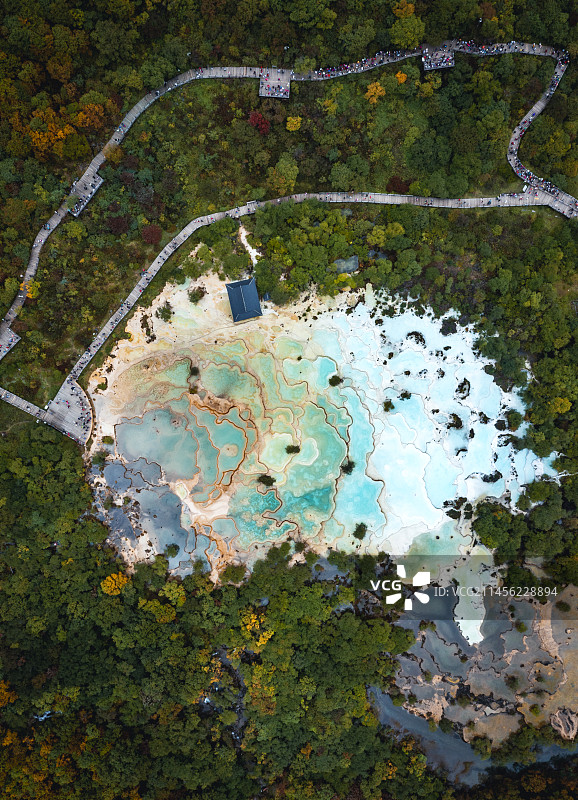 黄龙五彩池图片素材