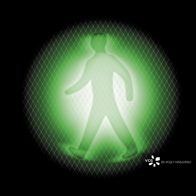 鲜绿色交通灯X光图片素材