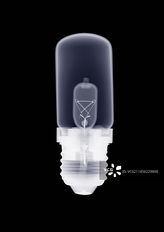 X光下的螺旋灯泡图片素材