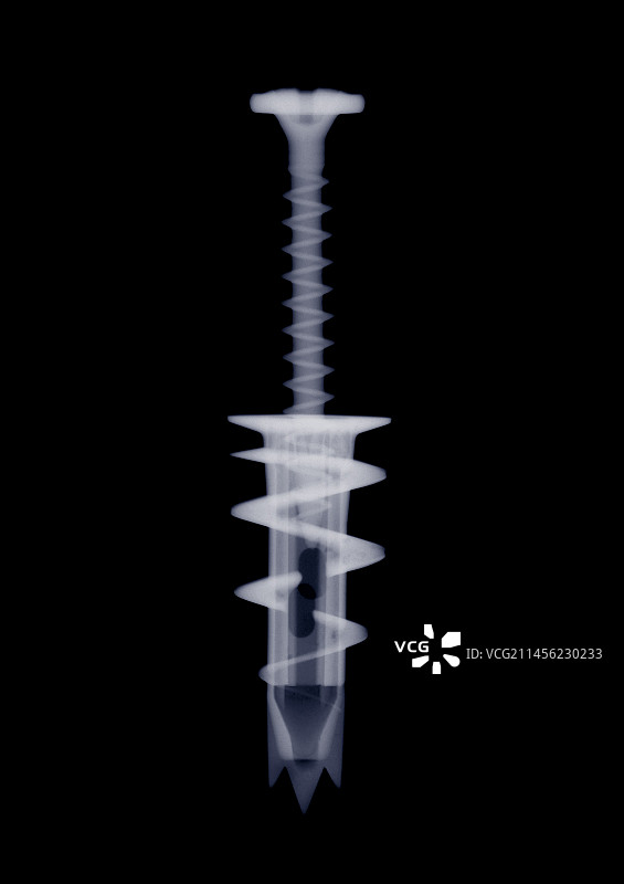 螺钉和墙塞X光图图片素材
