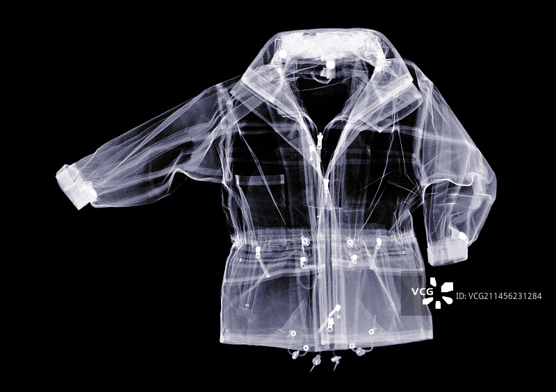 防水夹克，X光图片素材