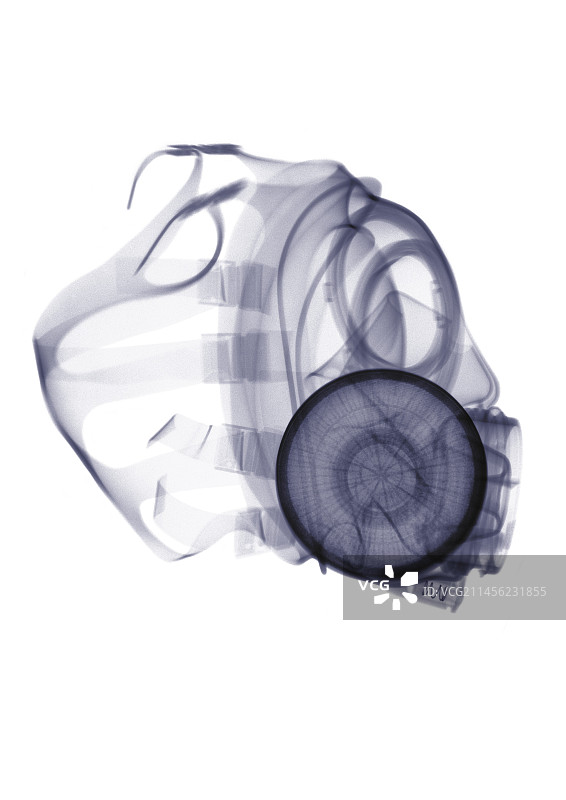 侧面防毒面具X光片图片素材