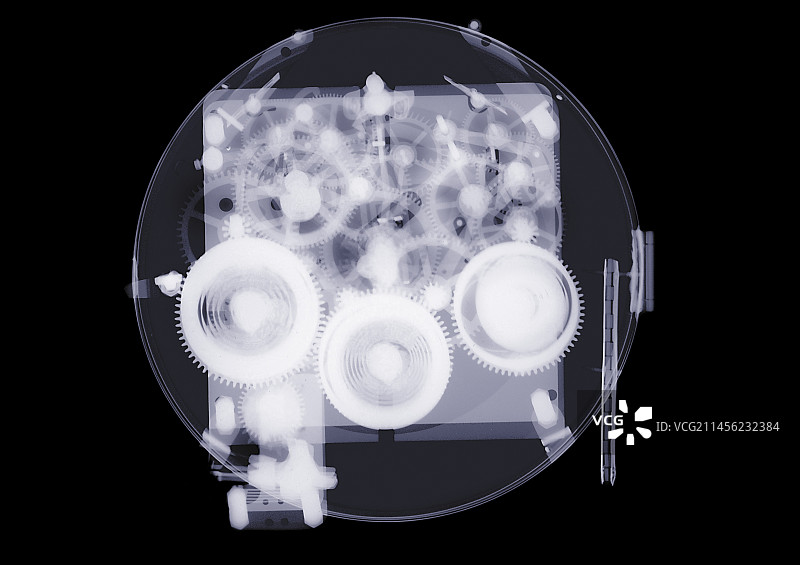 带有齿轮的机械装置X光片图片素材