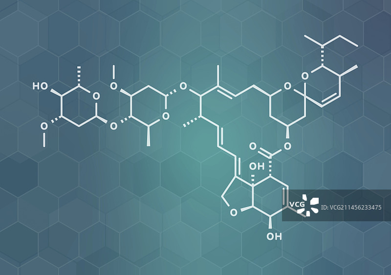 阿维菌素杀虫剂分子结构示意图图片素材