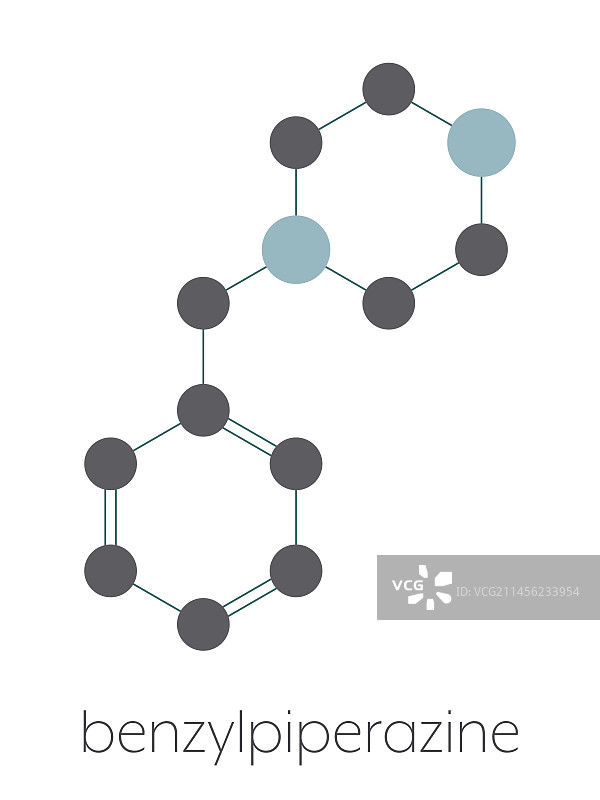 苯甲哌嗪娱乐性药物分子，图示图片素材