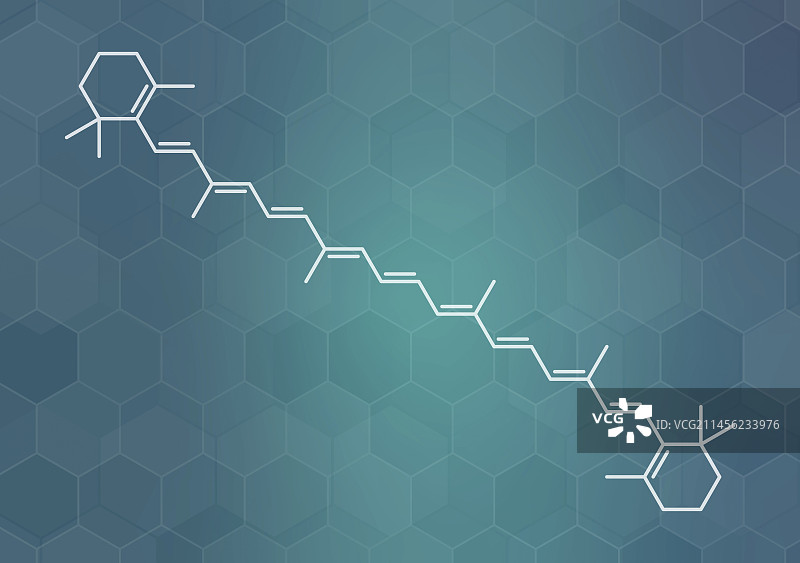 β-胡萝卜素色素分子插画图片素材